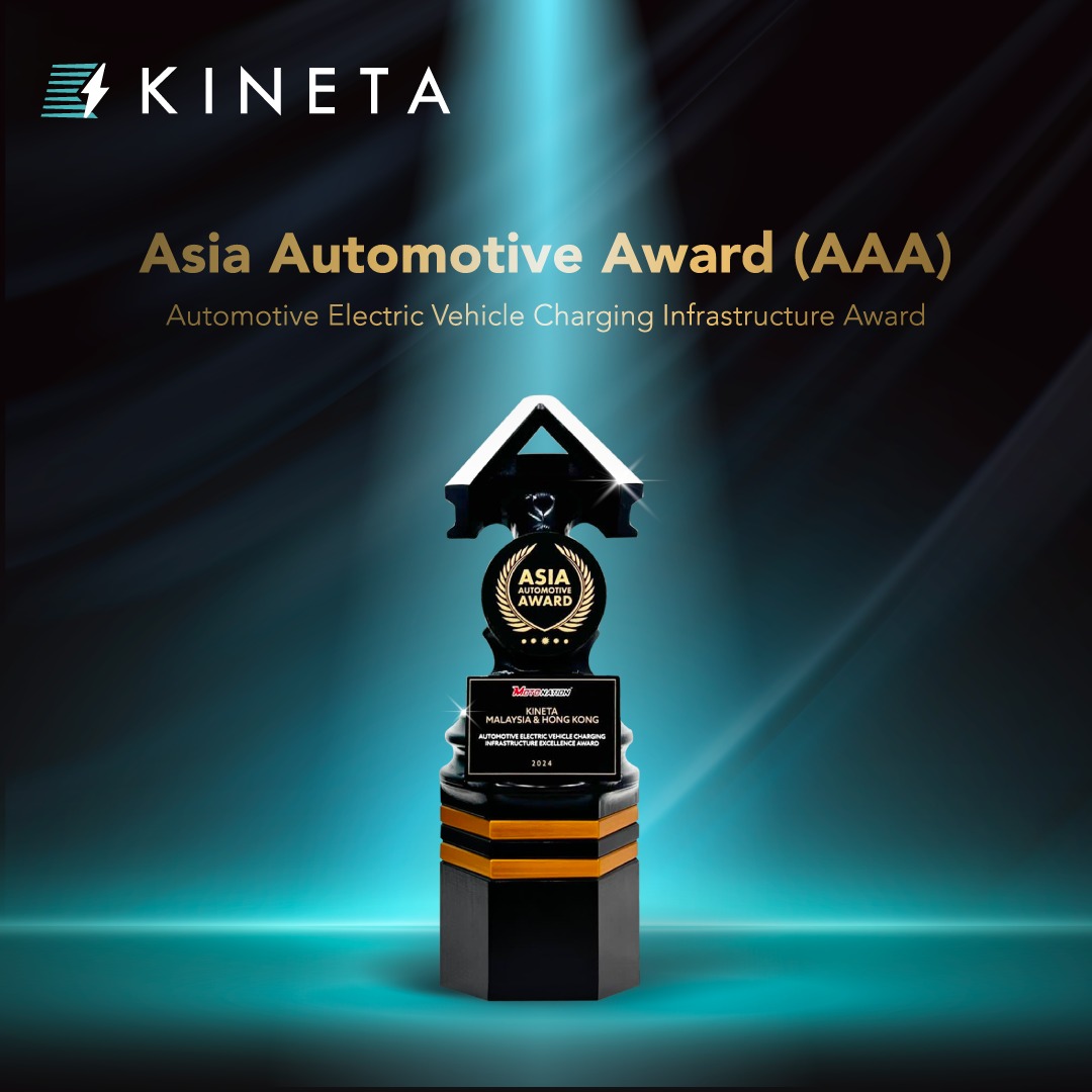 KINETA has been awarded the Asia Automotive Award (AAA) for ‘Automotive Electric Vehicle Charging Infrastructure’ 2024.
