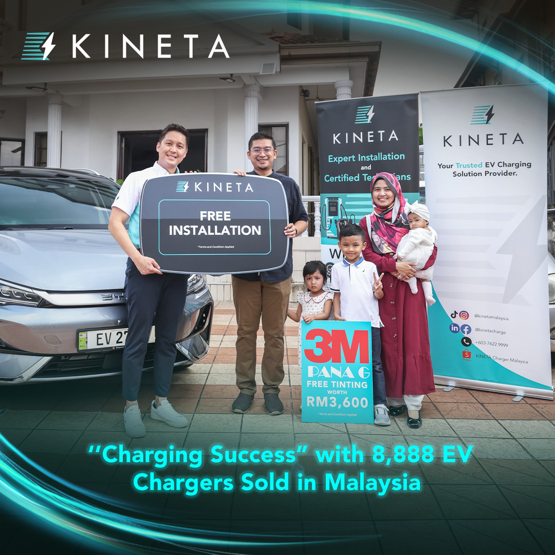 KINETA – ‘Charging Success’ with 8,888 EV Chargers Sold in Malaysia